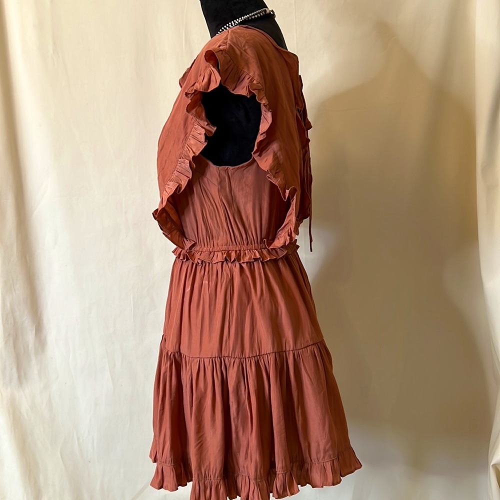 Mustard Seed Ruffled Rust Dress - Picture 2 of 7